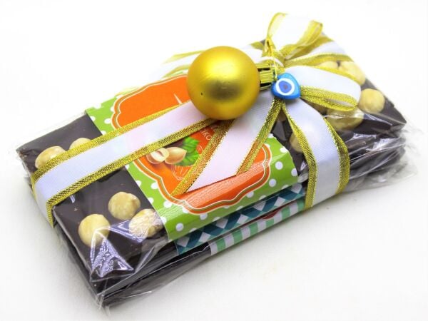 Dark Brown Bitter Tablet Bar Çikolata - Badem, Fındık ve Antep Fıstıklı Lezzet