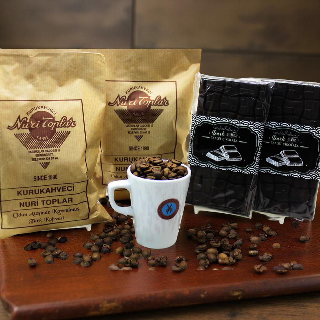 Nuri Toplar Türk Kahvesi ve Bitter Çikolata Seti 700g