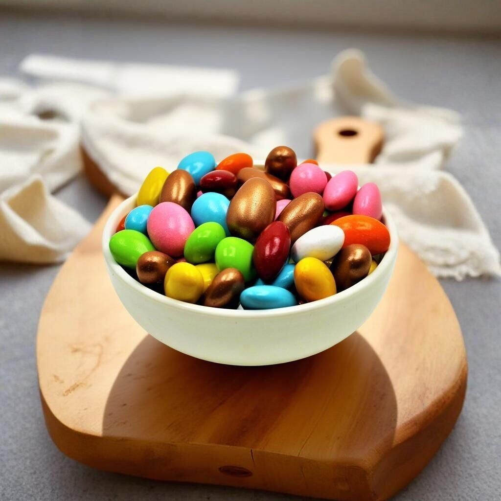 Dark Brown Bademli Dolgulu Renkli Draje Çikolatası 500 Gram