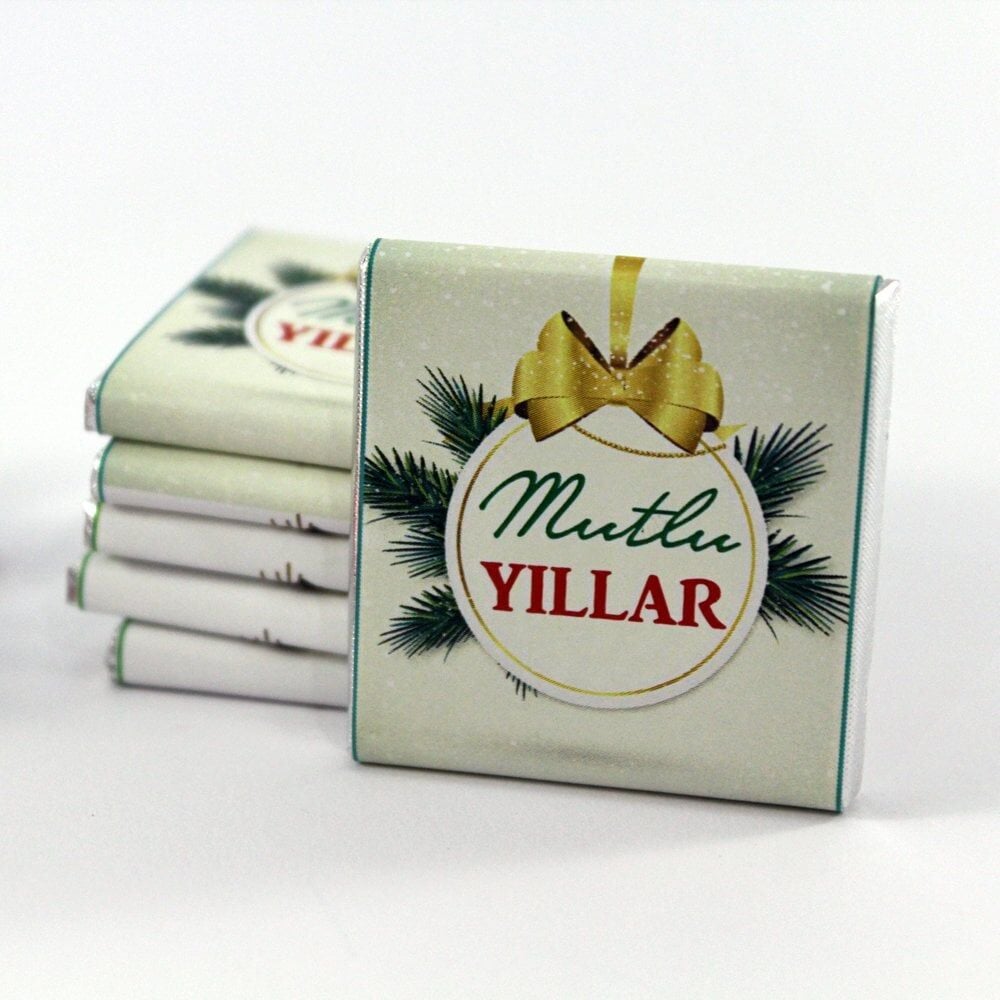 Dark Brown Yılbaşı Tebrikleri için Madlen Çikolata 48'li (Hediye Kutu)