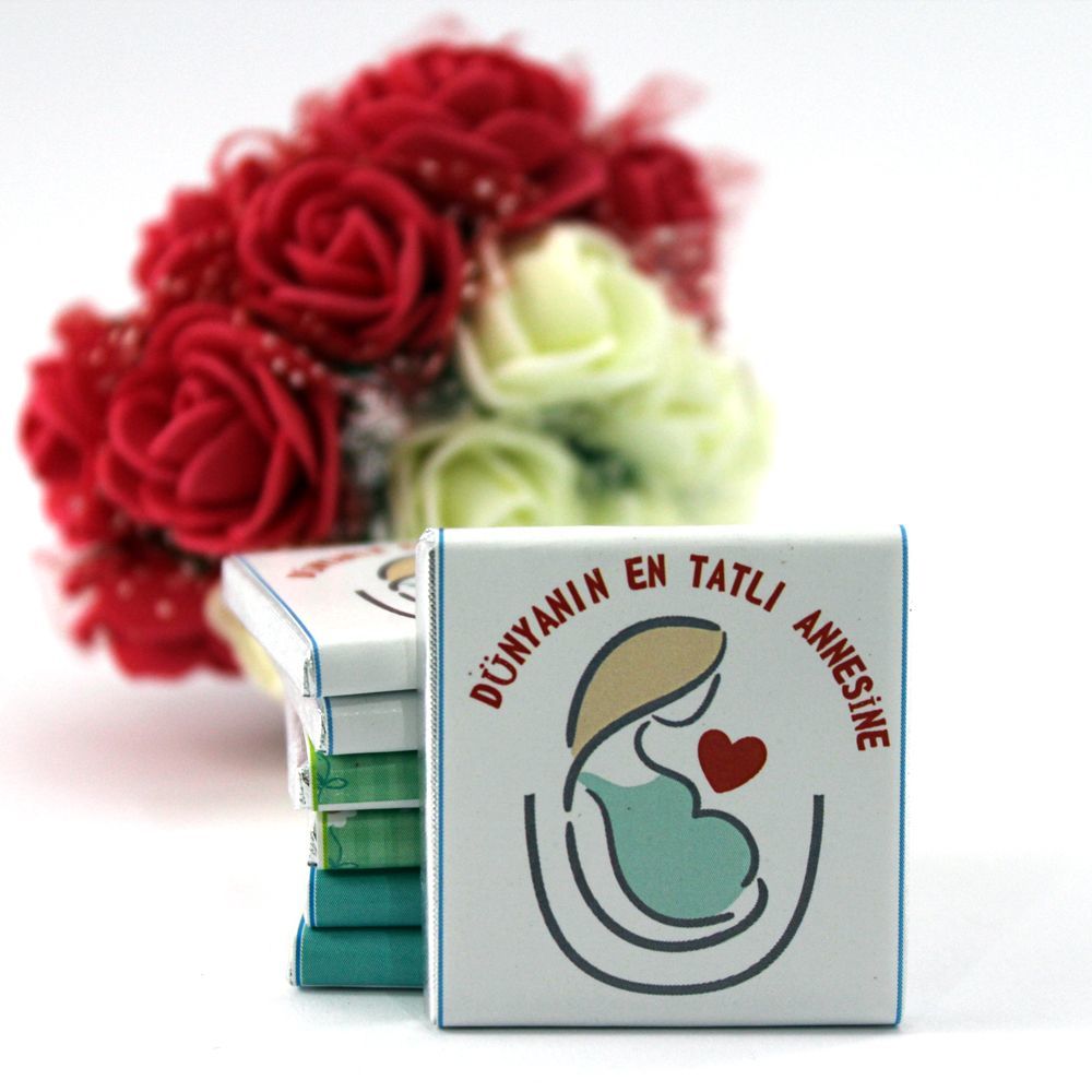 Dark Brown Anneler Günü - Dünyanın En Tatlı Annesine - Yazılı Madlen Çikolata