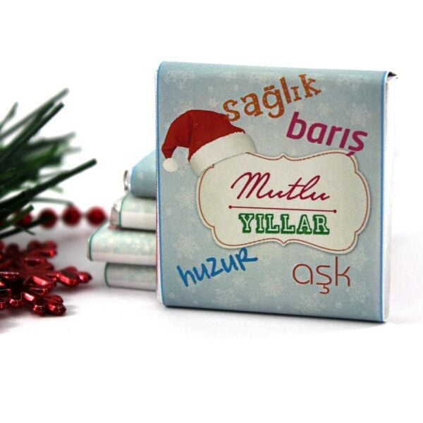 Dark Brown Yılbaşı için Madlen Tebrik Çikolatası - Hediyelik 48'li (Hediye Kutu)