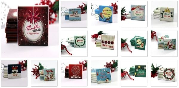 Dark Brown Yeni Yıl Madlen Hediyelik Çikolatası 48'li (Hediye Kutu)