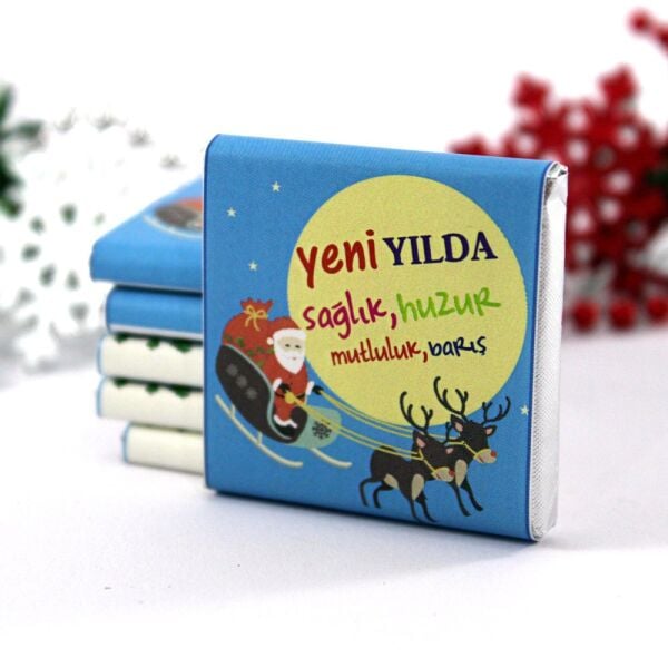 Dark Brown Özel Mesajlı Yılbaşı Madlen Çikolatası 48'li (Hediye Kutu)