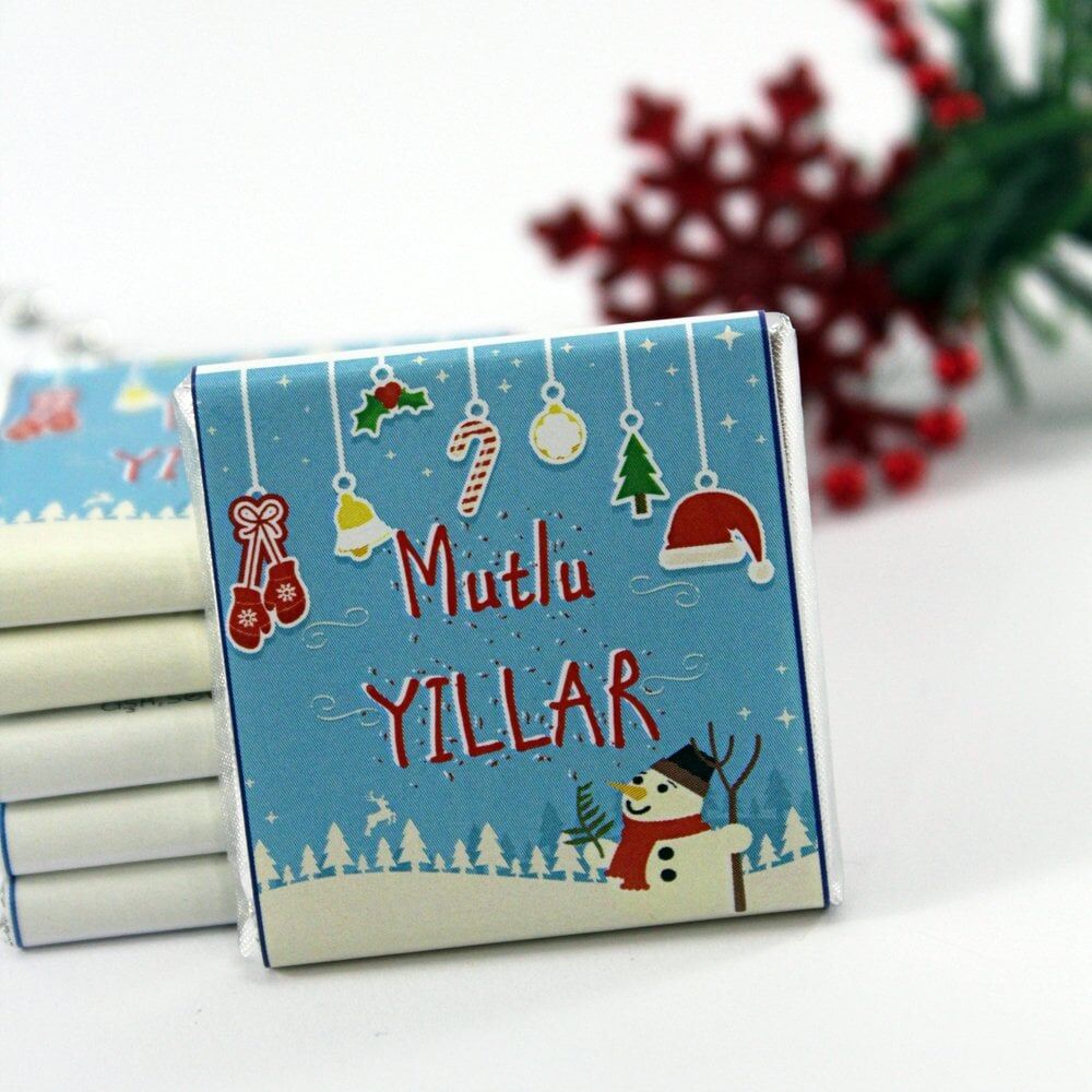 Dark Brown Yılbaşı Özel Madlen Çikolatası - Hediyelik 72'li (Hediye Kutu)