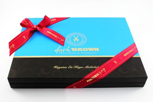 Dark Brown Mutlu Seneler Yazılı Yılbaşı Tebrik Madlen Çikolatası 72'li (Hediye Kutu)