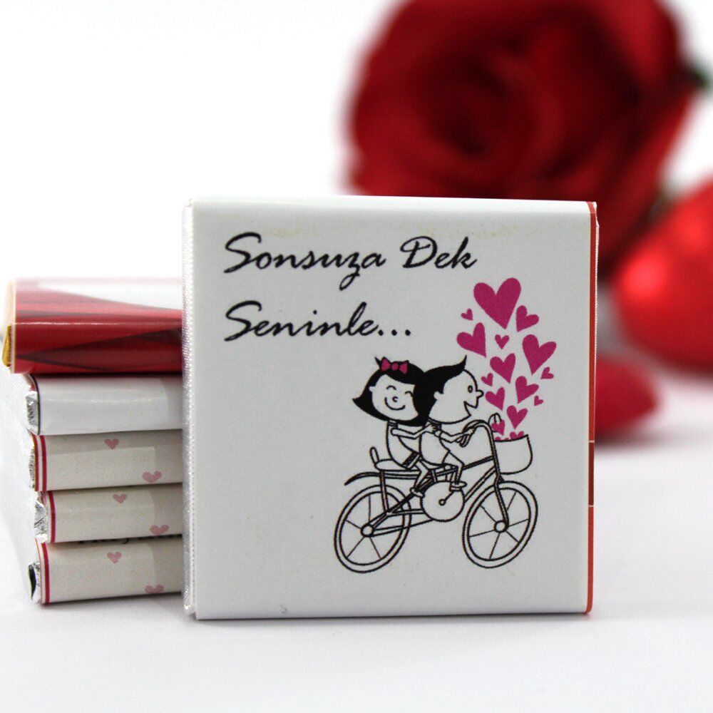 Dark Brown Madlen Çikolata: Bitter ve Sütlü, SONSUZA DEK SENİNLE Yazılı 72'li (Hediye Kutu)