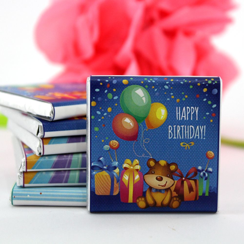 Dark Brown Doğum Günü Tebrik - Ayıcıklı Madlen Çikolata