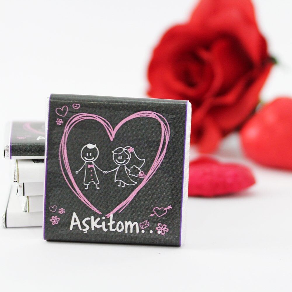 Dark Brown Bitter ve Sütlü Aşkitom Madlen Çikolatası 48'li (Hediye Kutu)