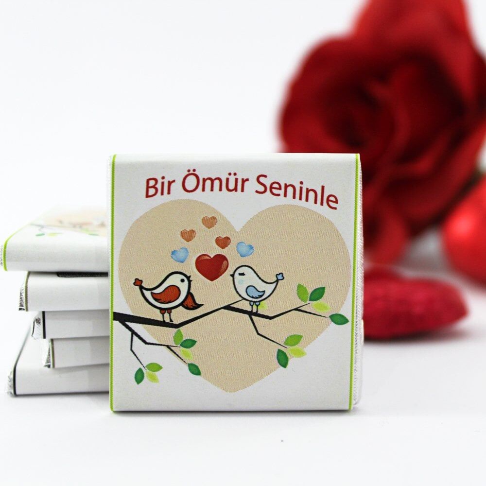 Dark Brown El Yapımı Bitter ve Sütlü Madlen Çikolata - Bir Ömür Seninle 48'li (Hediye Kutu)