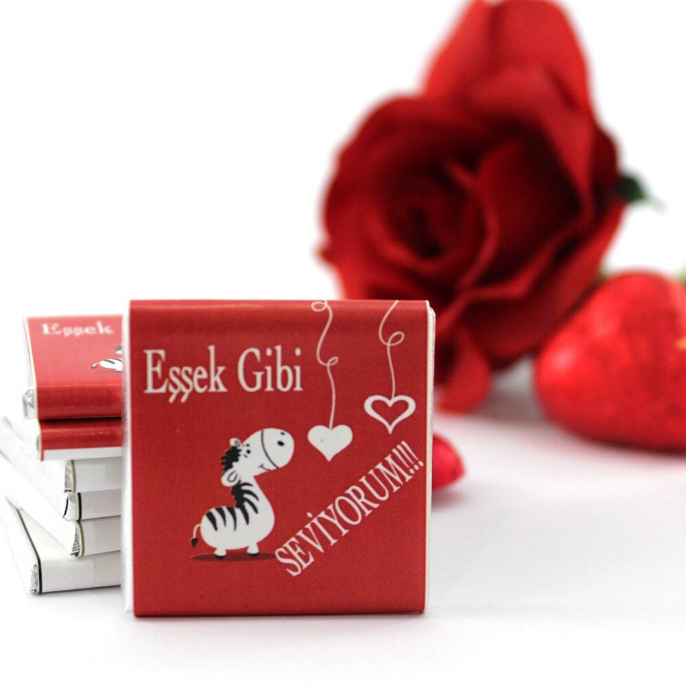 Dark Brown Yazılı Madlen Çikolata - Sevgi Dolu Bir Sürpriz! 48'li (Hediye Kutu)