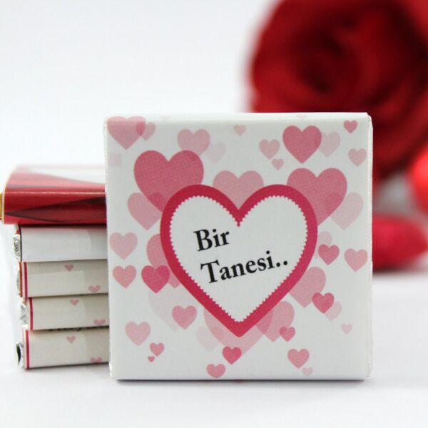 Dark Brown AŞKIM Yazılı Hediyelik Madlen Çikolata 48'li (Hediye Kutu)