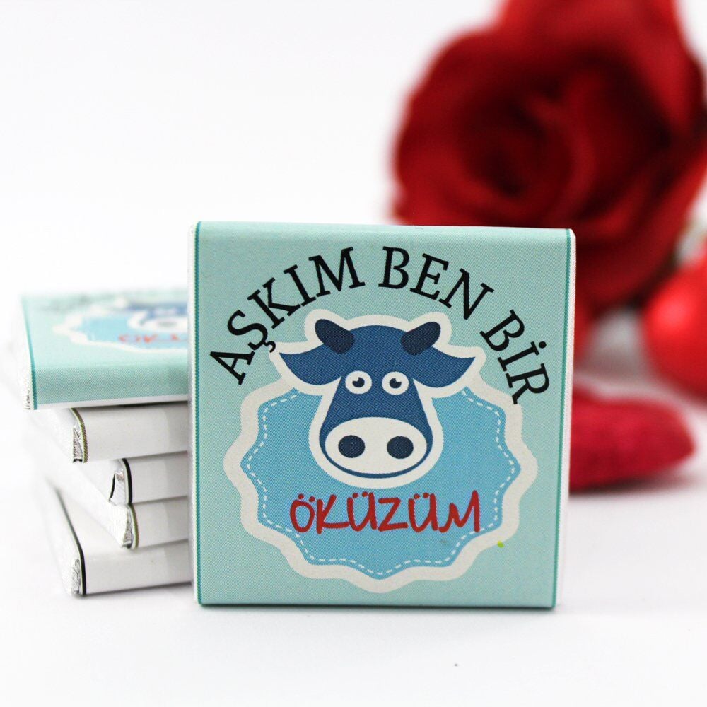 Dark Brown Madlen Çikolata: AŞKIM BEN BİR ÖKÜZÜM Yazılı Eşsiz Lezzet 72'li (Hediye Kutu)
