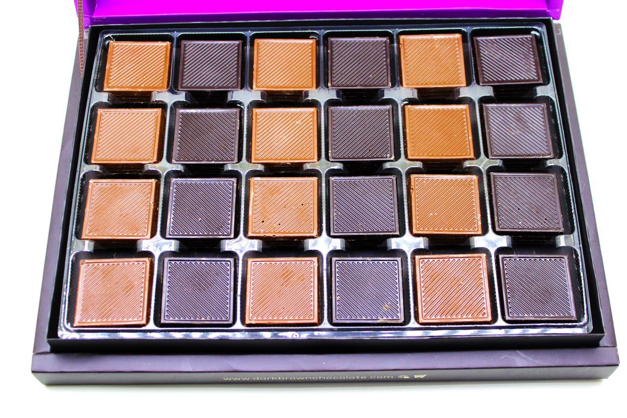 Dark Brown Bitter ve Sütlü Madlen Çikolata 72'li (Hediye Kutu)