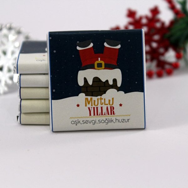 Dark Brown Yılbaşı Özel Hediyelik Madlen Çikolata