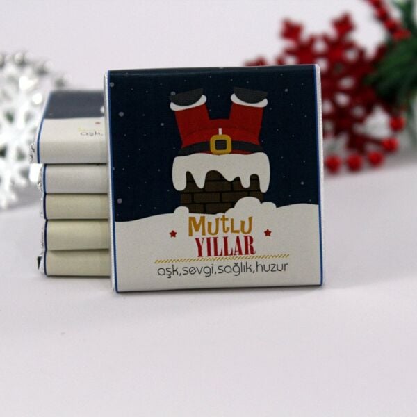 Dark Brown Yılbaşı Özel Hediyelik Madlen Çikolata