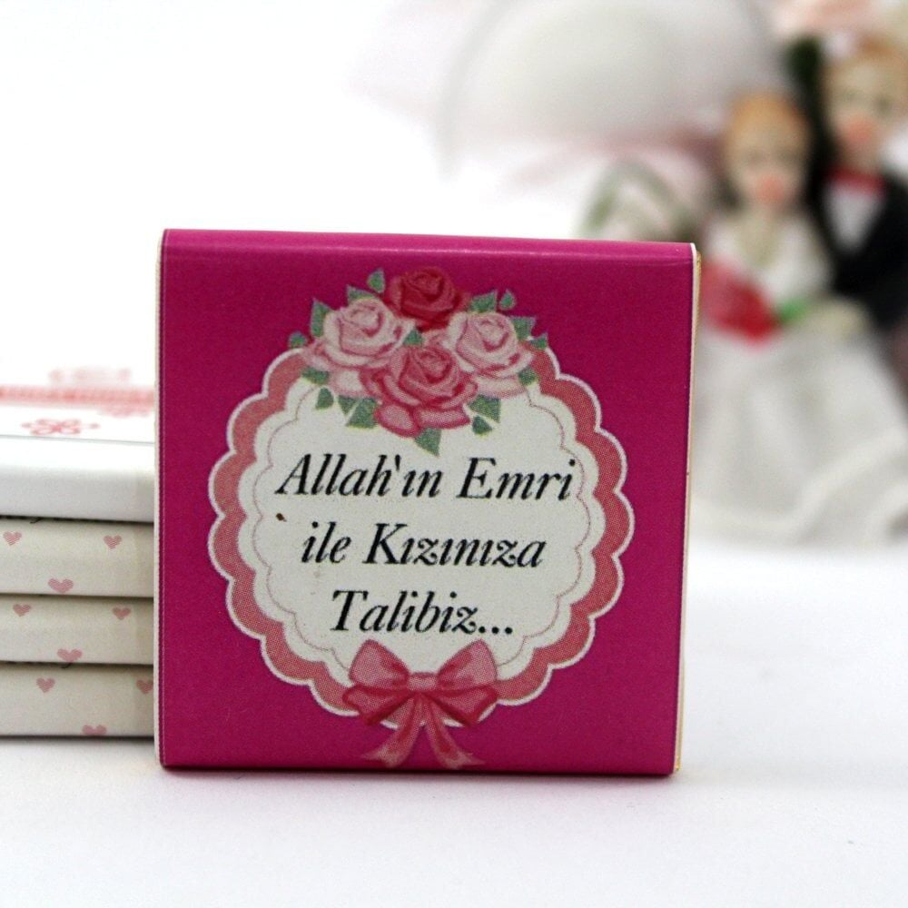 Dark Brown Sütlü ve Bitter Madlen Kız İsteme Çikolatası 48'li (Hediye Kutu)