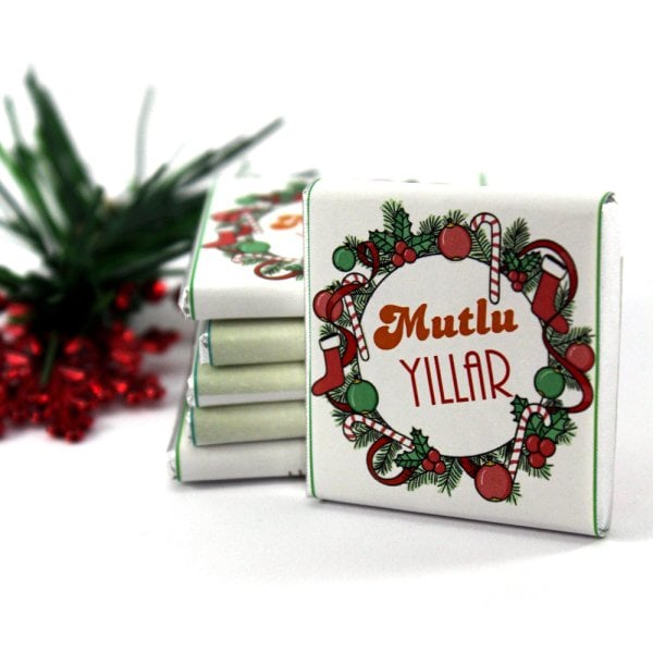 Dark Brown Yılbaşı Özel Madlen Çikolatası - Yeni Yıl Mesajlı