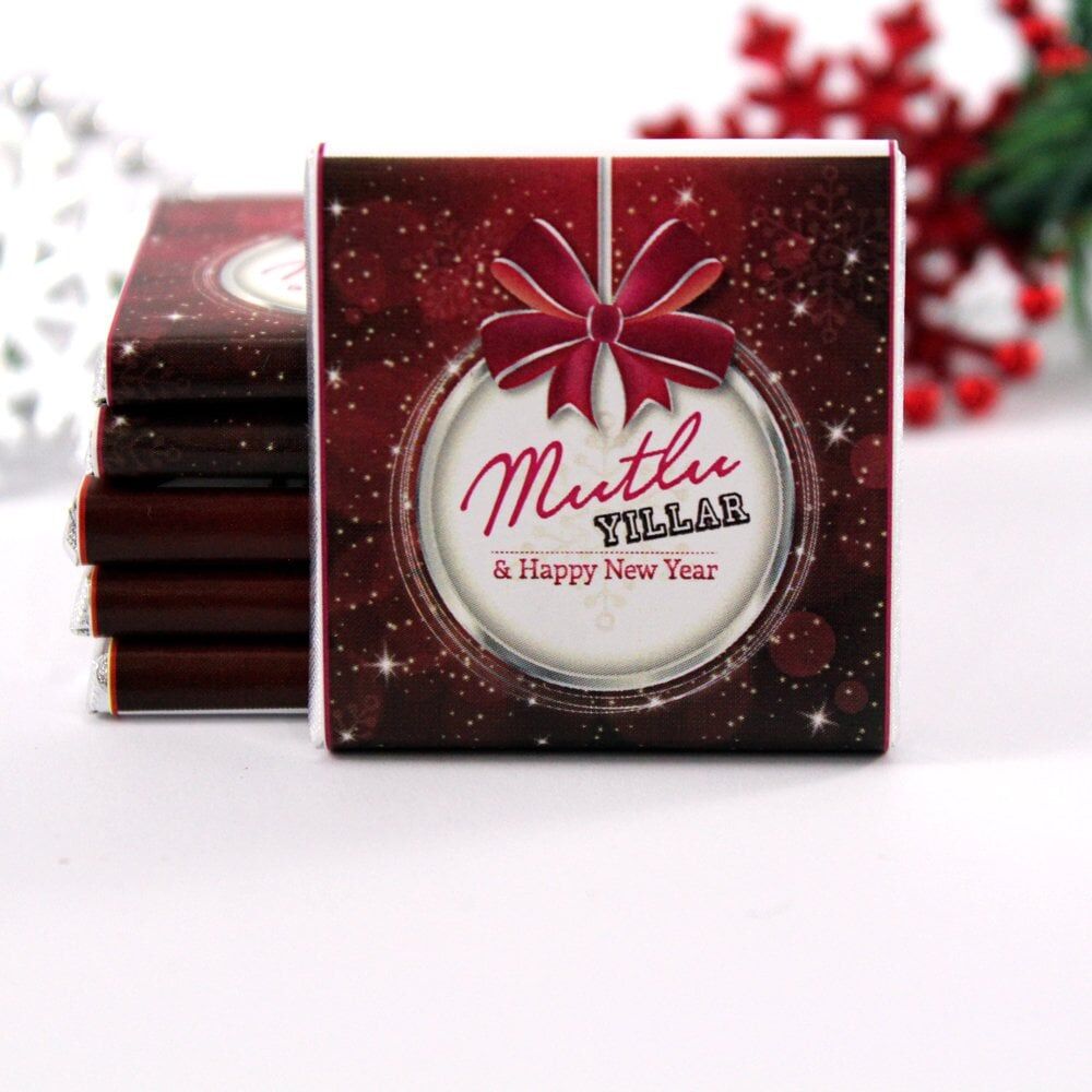 Dark Brown Yeni Yıl Madlen Hediyelik Çikolatası
