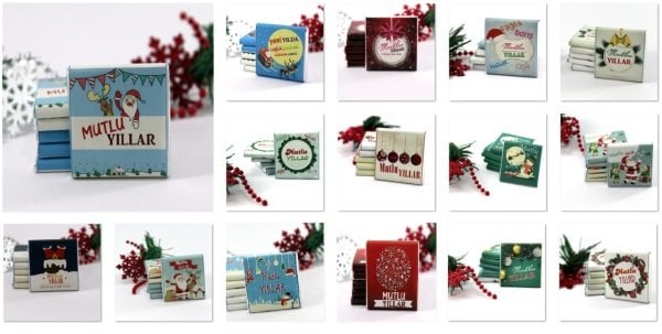 Dark Brown Mesajlı Yılbaşı Tebrik Çikolatası - Hediyelik