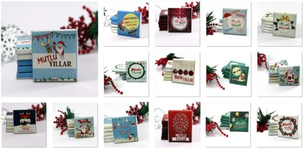 Dark Brown Mesajlı Yılbaşı Tebrik Çikolatası - Hediyelik