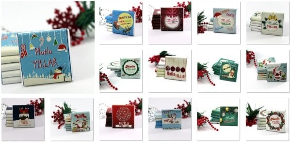 Dark Brown Yılbaşı Özel Madlen Çikolatası - Hediyelik