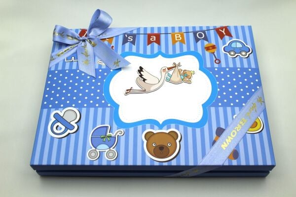 Dark Brown Bebek Hoşgeldin Çikolatası - İsim Yazılabilen Hediye 48'li (Hediye Kutu)