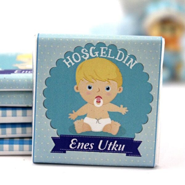 Dark Brown Özel İsim Yazılabilir Hoşgeldin Bebek Hediye Çikolatası 150'li (Koli)