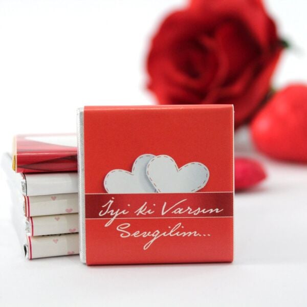 Dark Brown İyi Ki Varsın Sevgilim - Bitter ve Sütlü Madlen Çikolata