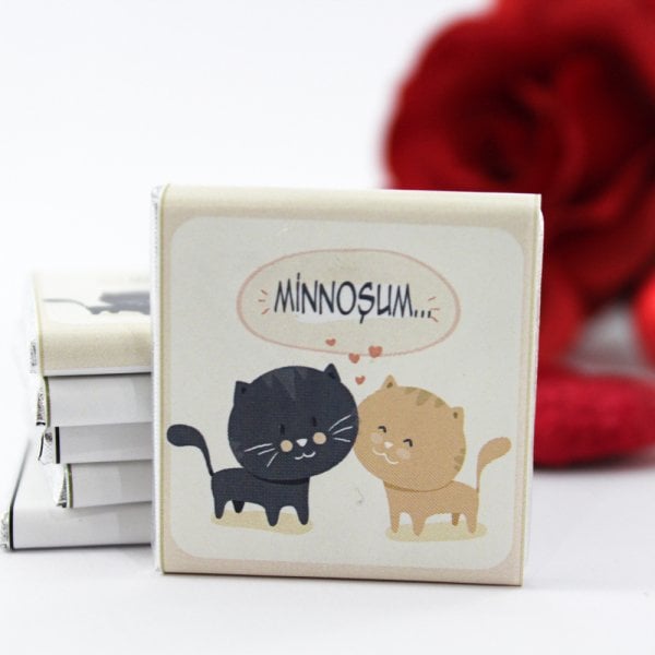 Kedili Sevgiliye Özel Dark Brown Madlen Çikolata