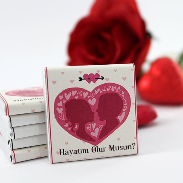 Dark Brown Madlen Çikolata: Hayatım Olur Musun Yazılı Bitter ve Sütlü Seçenek