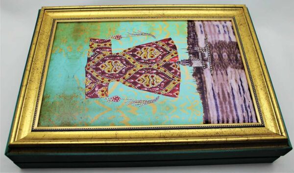 Dark Brown El Yapımı Osmanlı Motifli 36'lı Çerçeveli Çikolata Kutusu