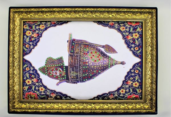 Dark Brown Osmanlı Miğfer Çerçeveli Çikolata Kutusu Hediyelik Tablo Çikolata 48'li