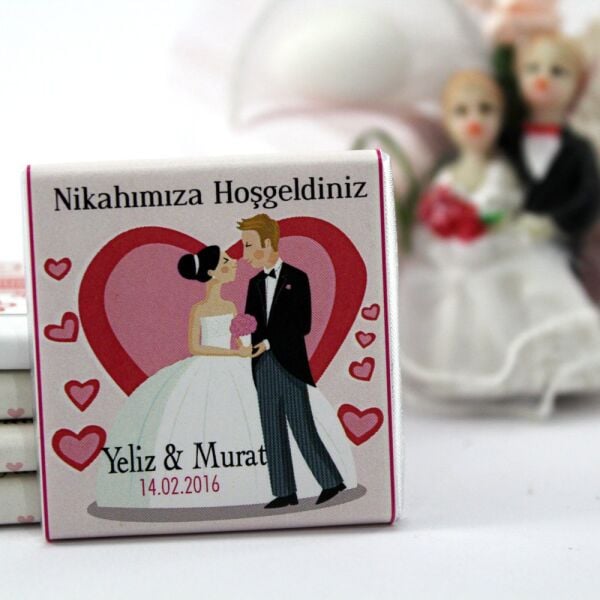Dark Brown Kişiselleştirilebilir Nikah Madlen Çikolatası - El Yapımı ve Katkısız 500'lü (Koli)